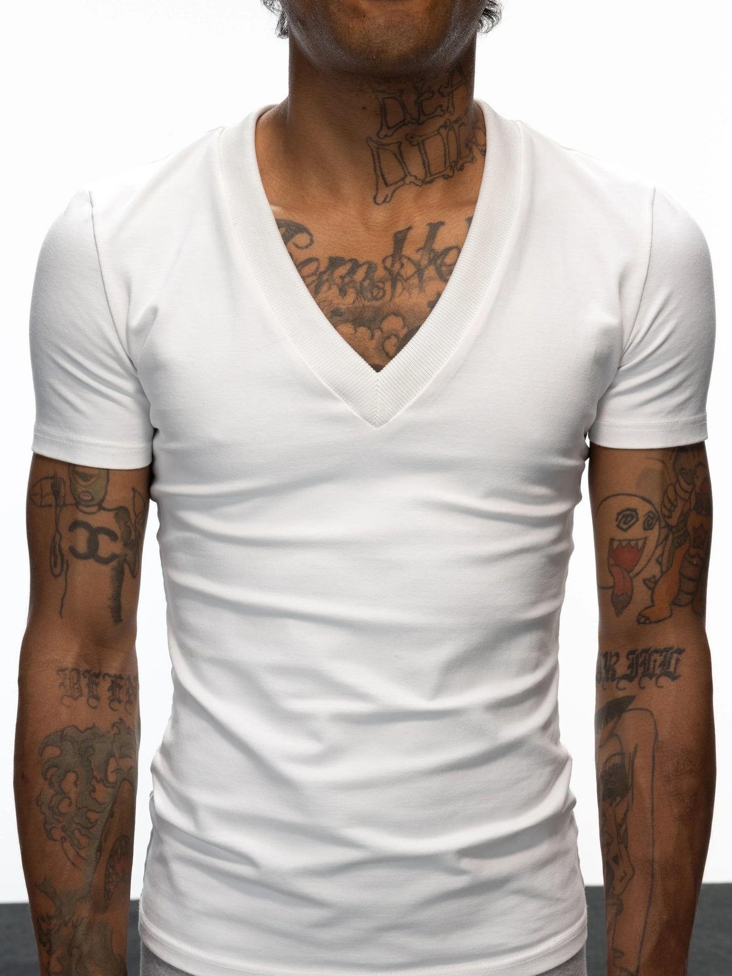 White V-Neck
