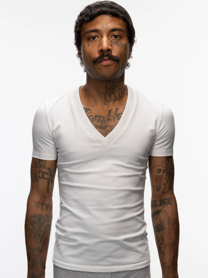 White V-Neck