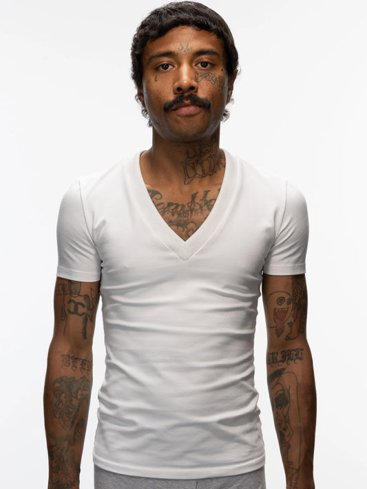 White V-Neck